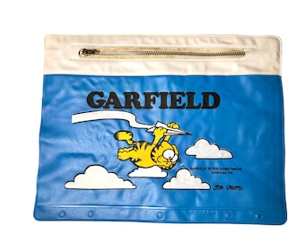 Vintage 1978 Vinyl Jim Davis Garfield Pencil Pouch for Trapper Keepers