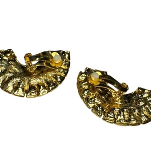 Vintage NOS 1980s 1990s Black, Gold Tone, Clear Clip On Earrings from Gantos image 4