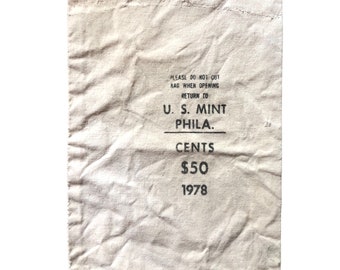 Vintage 1978 U.S. Mint Philadelphia Canvas Coin Bank Bag