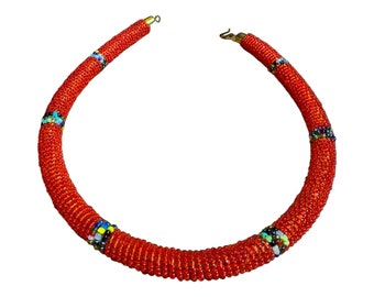 Beautiful Maasai Beaded Choker Rope Necklace