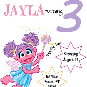 Customizable Abby Cadabby Birthday Invitation
