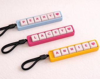 Personalized Mechanical Keyboard Clicker Fidget with Wristlet | Custom Name Keycap Button Fidget Toy for ADHD Sensory Gift