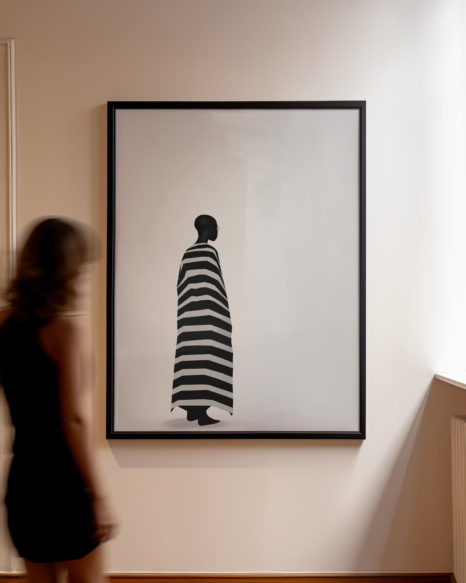Minimalist Black and White Art Print, Black Woman Abstract Wall Art ...