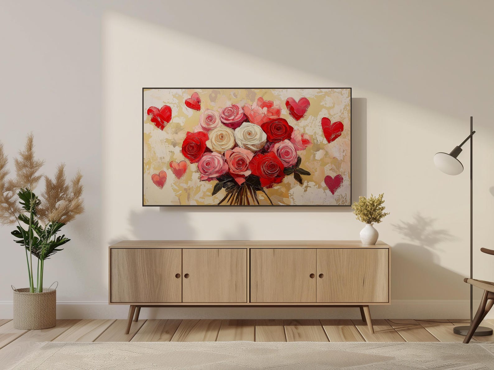 Valentine's Day Frame TV Art | Romantic Floral Digital Download ...