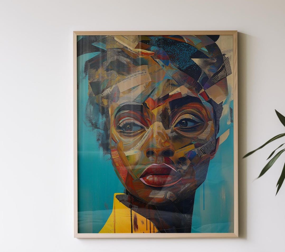 Abstract Black Woman Wall Art – Bold Kaleidoscope Portrait Print ...