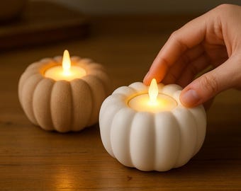Pumpkin Tealight Holder - Autumn Decor for LED Tealights