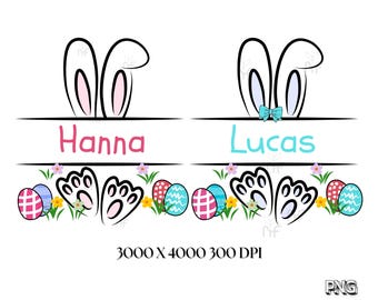 Personalized Easter Bunny Png, Easter Day Png, Easter Bunny Png, Cute Bunny Png, Happy Easter Day Png, Custom Kids Name Png, Gifts for Mom