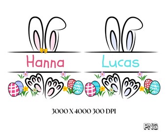Personalized Easter Bunny Png, Easter Day Png, Easter Bunny Png, Cute Bunny Png, Happy Easter Day Png, Custom Kids Name Png, Gifts for Mom