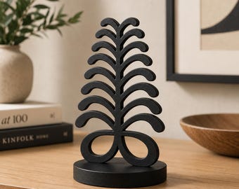 Aya Symbol Sculpture | Afrocentric Shelf Decor | African Inspired Statue | Modern Adinkra Symbol Art Gift