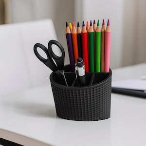 Minimalist Pen & Pencil Holder, Desk Organizer, Modern Office Accessory, Stylish Desk Storage, 3D Printed pencil cup for Home, or work