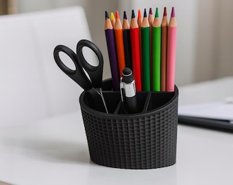 Minimalist Pen & Pencil Holder, Desk Organizer, Modern Office Accessory, Stylish Desk Storage, 3D Printed pencil cup for Home, or work