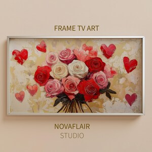 Valentine's Day Frame TV Art | Romantic Floral Digital Download ...