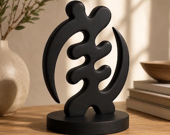 Gye Nyame Sculpture | Afrocentric Shelf Decor | African Inspired Statue | Modern Adinkra Symbol Art Gift