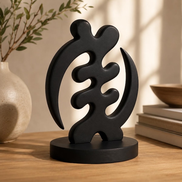 Gye Nyame Sculpture | Afrocentric Shelf Decor | African Inspired Statue | Modern Adinkra Symbol Art Gift
