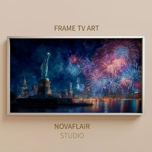 4th Of July Frame TV Art, Independence Day Fireworks, Statue of liberty, Samsung Frame TV, Patriotic American Decor Instant Digital Download