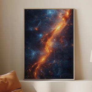 Cosmic Rift Space Wandkunst - Digitaler Galaxy Print, Himmlisches abstraktes Dekor, großes druckbares Kunstwerk
