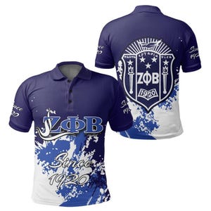 Zeta Phi BEta Poloshirt im spanischen Stil, Kleidung für das griechische Leben für Studenten, Zeta Phi BEta Poloshirt, Geschenk für den Gründertag