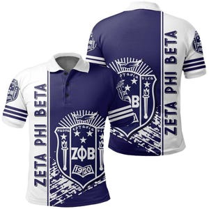 Zeta Phi Beta Poloshirt Quarter Style, Sorority Kleidung für Frauen, Divine Nine Gründertagsgeschenk, griechisches Kleid für Zeta Phi Beta Mitglieder