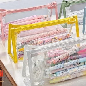 Estuche transparente para lápices | Organizador de útiles escolares | Accesorios de papelería