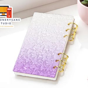 Pasta de acrílico para agenda | Materiais de papelaria transparentes | Capa para folhas soltas A6 | Argolas de encadernação duráveis | Organizador de diário faça você mesmo