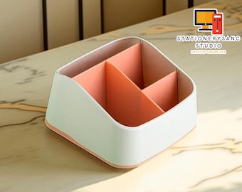 Desktop Organizer Box: Modern Office Supplies Storage Tray