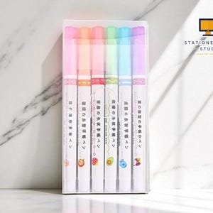 Roller Tip Highlighters | Pattern Marker Pens | Curve Line Stationery | Decorative Border Tools | Kawaii Floral Markers | Cute Note Art
