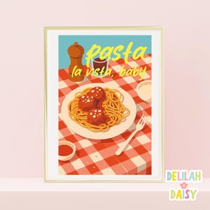 パスタ・ラ・ヴィスタ・ベビープリント：レトロなキッチンアート、面白いグルメインテリア