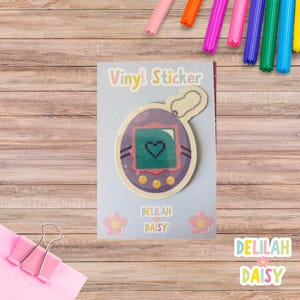Holographic Tamagotchi Sticker: 90s Nostalgia Vinyl Decal