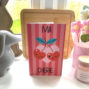 Carte de voeux vierge A6 Ma Cherie | Carte romantique française | Carte vierge pour toutes les occasions| Carte d'amour| Anniversaire| Anniversaire| Papeterie florale|