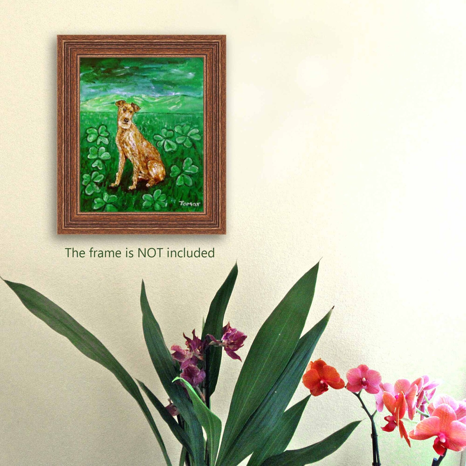 Irish Terrier Painting Original Painting Shamrock Artwork Etsy