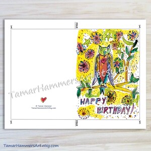 Printable Owl Birthday Card Digital Download Instant - Etsy