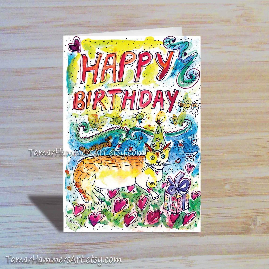 Printable Cat Birthday Card Digital Download Instant - Etsy
