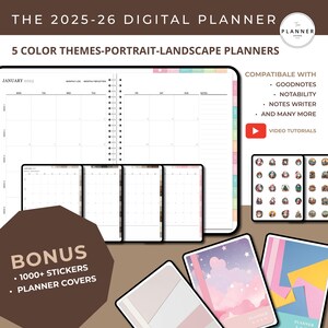 Calendar Digital Planner, iPad Planner, Goodnotes Planner, Weekly Planner, Monthly Planner, Daily Planner, 2025-2026 Planner, adhd planner