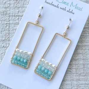 Lani Earrings, Blue Ombré Gemstone Earrings