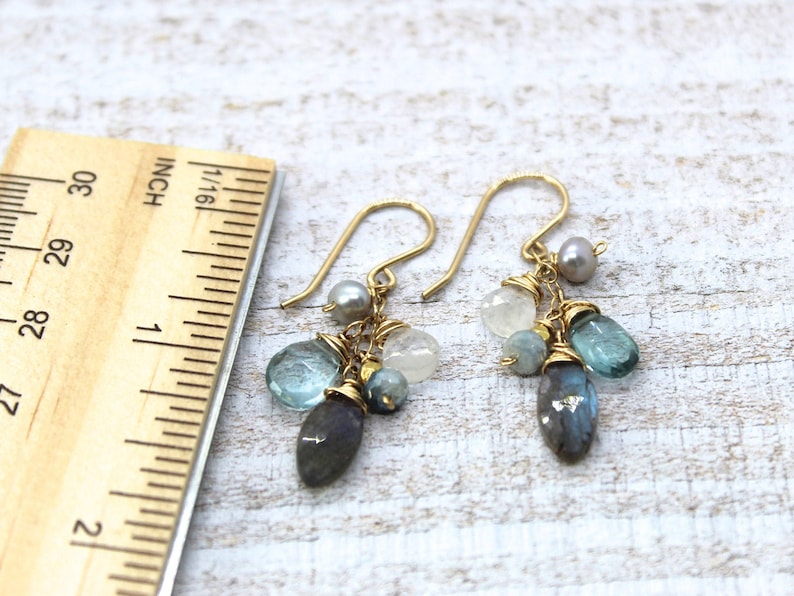 Labradorite /& Mixed Stone Cluster Earrings