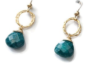 Gold fill Emerald "Cora" Earrings