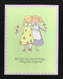 Punkcards Lustige Geburtstagskarte – Sisters Are Like Fat Thighs They Stick Together