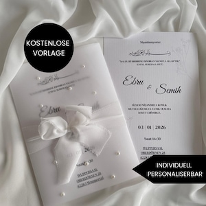 Einladungskarte Hochzeit | Dügün davetiye | Hochzeitskarte | Elegante Hochzeitskarte | DIY-Set | zum Selbstzusammenbauen