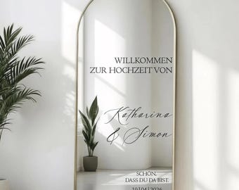 Schriftzug Spiegel | Personalisierung Spiegel | Hochzeit Sticker | Schriftzug Aufkleber | Personalisierung Sticker | Spiegelplot