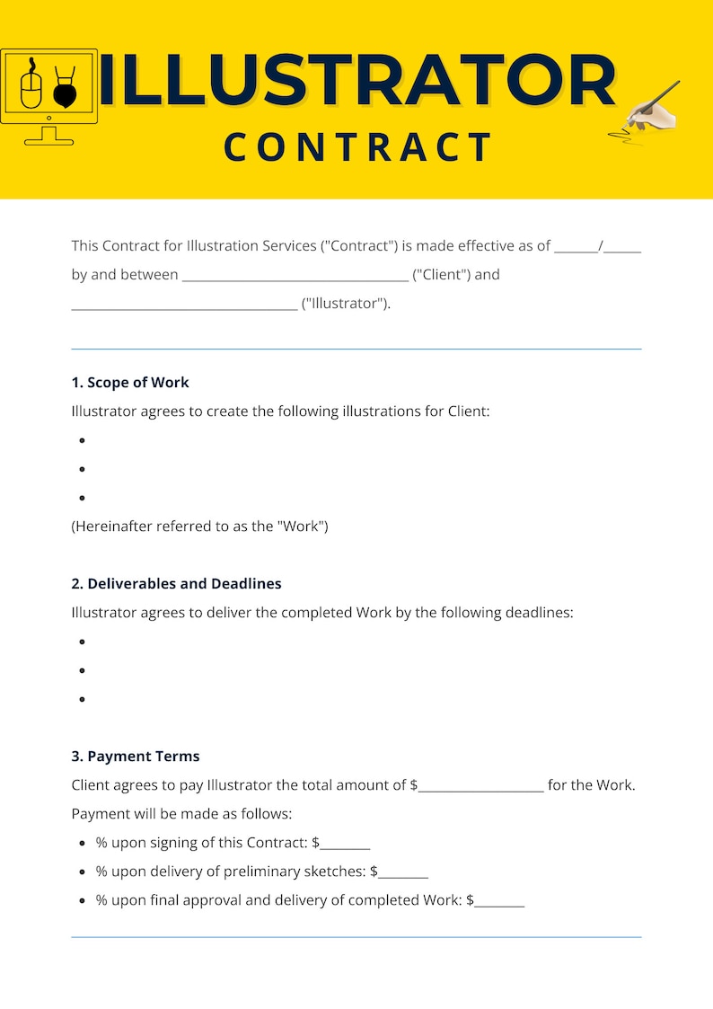 Illustration Contract Template Freelance Illustrator Agreement Illustration Contract Template Freelance Illustrator Agreement