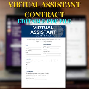 Comprehensive Virtual Assistant Contract Template Customizable VA Agreement for Freelancers & Businesses Printable Canva Editable Legal Doc
