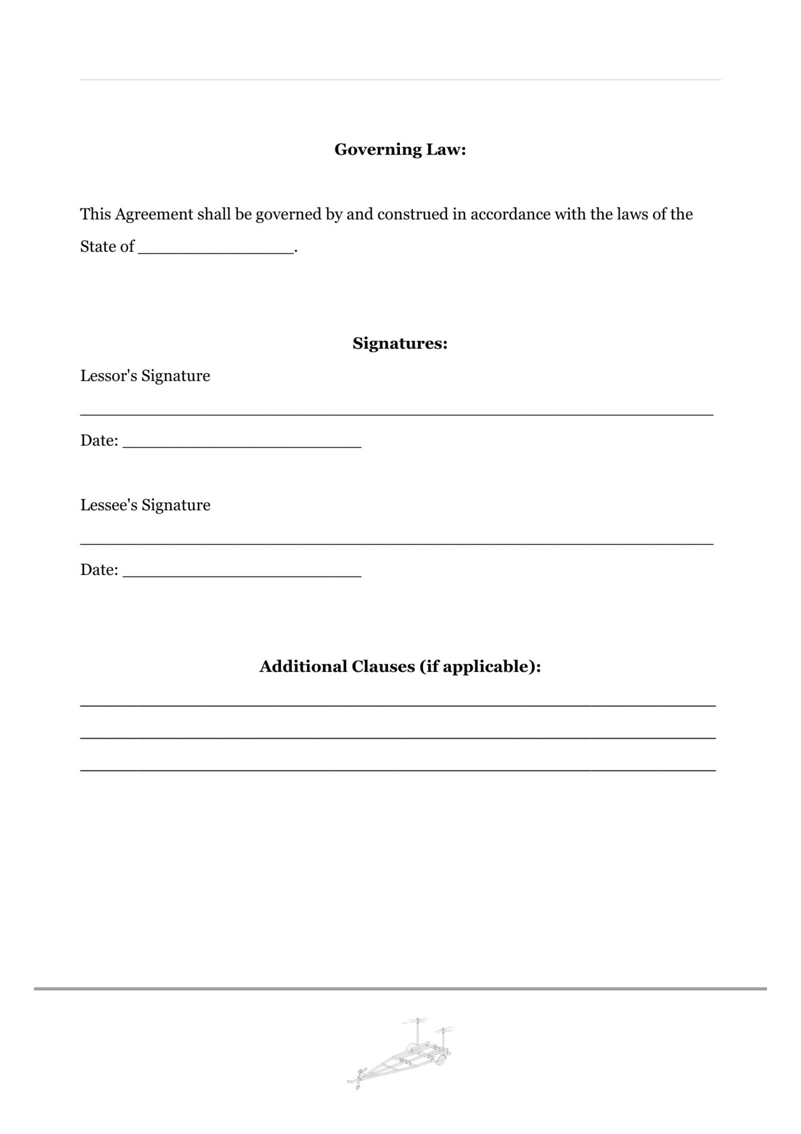 Editable Trailer Rental Agreement Template, Trailer Rental Contract