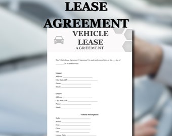 Vehicle Lease Contract, Vehicle Lease Agreement, Rental Agreement ...