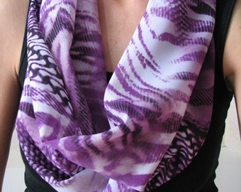 Purple Chiffon Infinity Scarf