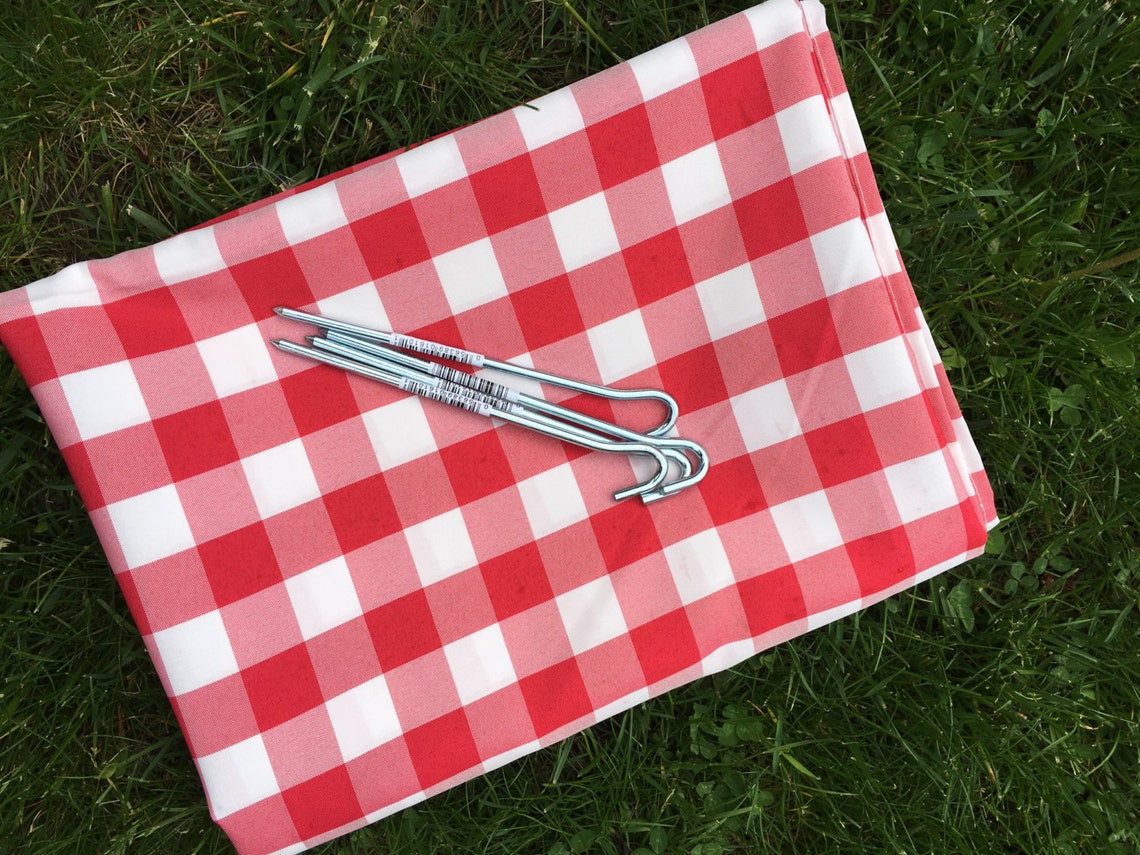 Red and White Gingham Picnic Blanket Etsy