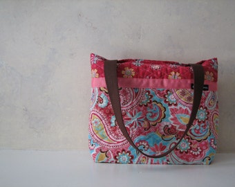 Spring Floral and Paisley Quilted Purse