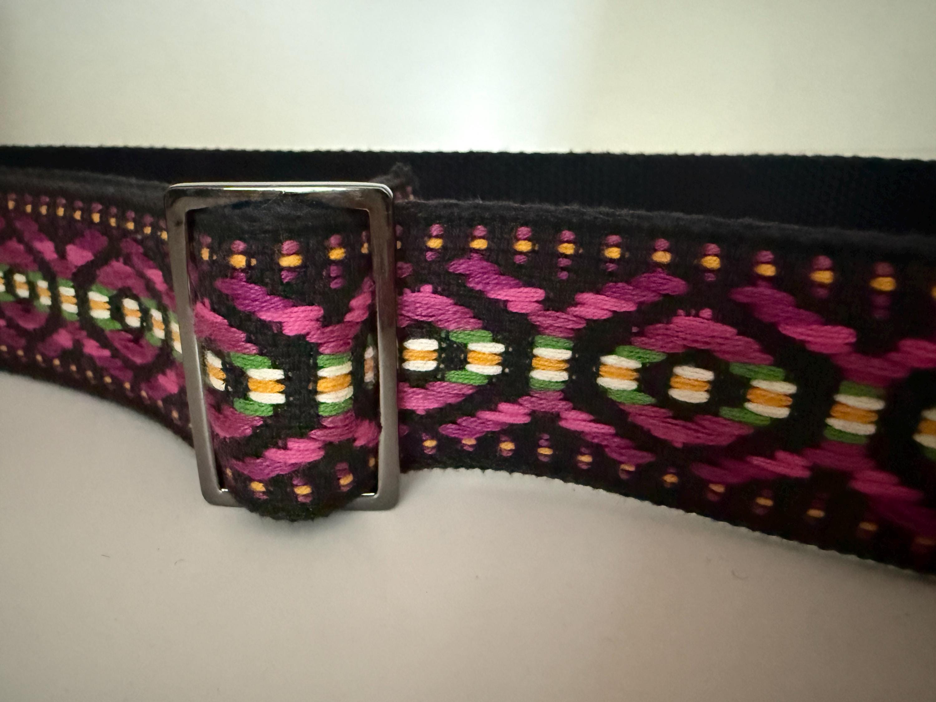 Vintage Magenta Gold Art Deco Glam Hook Woven Belt Purple Vintage Belts for sale | eBay main image 3