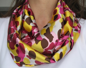 Infinity scarf  Spring Satin Mix loop scarf