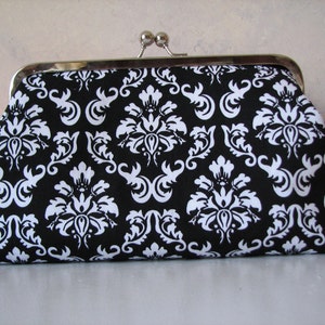 Black, White and Fuschia Clutch, Handmade image 2