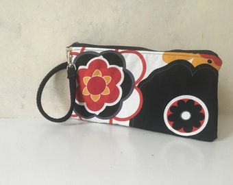 Handmade Wristlet Clutch, Bohemian Floral